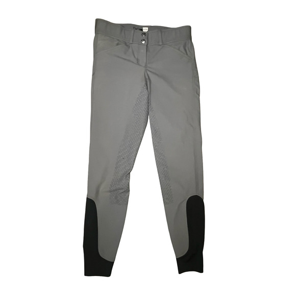 Dover Saddlery Breeches Womens 24 Gray Full Seat Silicone Grip Equestrian Riding - Picture 1 of 14